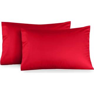Royal Tradition Viscose fra Bambus Pillowcases Set med 2 Standard/Queen Solid Red Super Soft and Cool Pillow Case Set