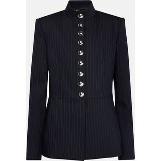 Khaite Samuel chalk stripe wool-blend jacket - blue - XXS