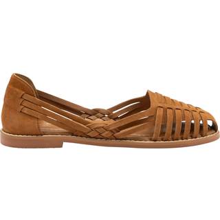 Ravel Ravel Brown Leather Slip-On Sandals