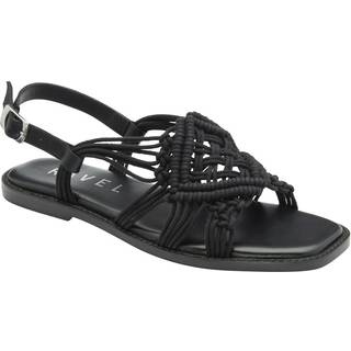 Ravel Ravel Black Textile Weave Flat Sandals