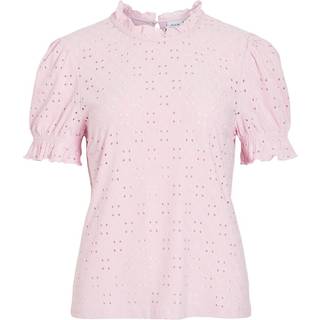 Broderet Top Med Korte Ærmer