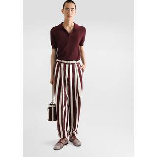Dolce&Gabbana Ribbed-knit cotton polo shirt - burgundy - EU 48