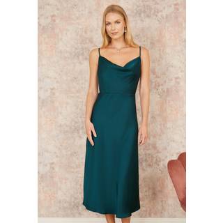 Yumi Yumi Satin Draperet hals Midi Kjole - EU 40 (UK 12)