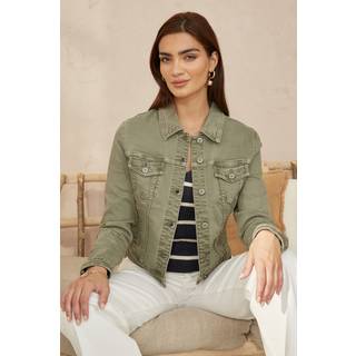 Yumi Yumi Green Stretch Cotton Denim Jacket