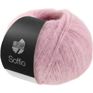 Lana Grossa Soffio 01 Rosa Indhold: 60% merinould, 30% bomuld, 10% cashmere Vægt/Længde: 25 g = ca. 215 meter Anbefalede pinde: 3.50-4.00 mm Strikkefasthed: 10 x 10 cm = 29 m x 35 p Vask: Håndvask / Tørres fladt.