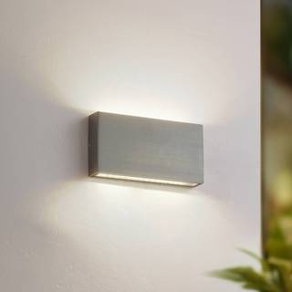 Lindby udendørs LED-væglampe Jarte, grå, metal, 17 cm, IP54