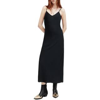 All Saints AllSaints Black Bryony Black V-Neck Midi Dress