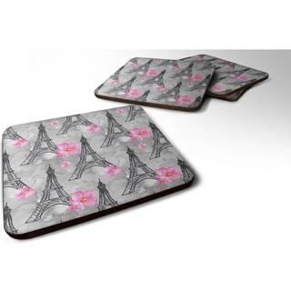 """" Caroline's Treasures Watercolor Pink Flowers Eiffel Tower Decorative Coasters 3.5 flerfarve """"