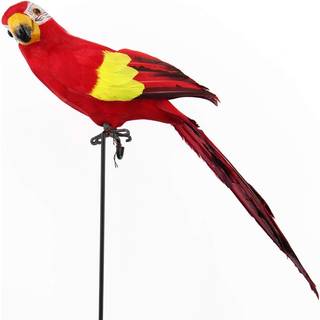 Stor kunstig fjerde papeg?je Macaw 17,8 tommer/45 cm Kunstig simulering Foam Parrot Bird til skulderdekoration kostume ornament moderne hjemmehav