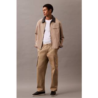 Straight Cotton Cargo Pants - Brown - XS