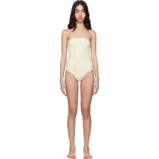 Toteme Monogram strapless jersey swimsuit - white - XL
