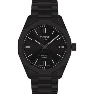 Tissot PRC 100 Solar sort herreur med lænke - Ø39