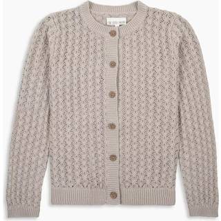 The Little Tailor The Little Tailor Kids Pointelle Cardigan med Kammuslingemotiv