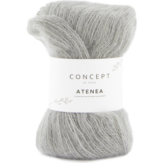 Katia Concept Atenea 90 Grå Indhold:42% ekstrafin merinould, 40% bomuld, 18% kashmir Vægt/længde: 25 g = ca. 175 meter Anbefalede pinde: 3-3.5 mm Strikkefasthed: 10 x 10 cm = 25 m x 35 p Vask:Håndvask / Tåler ikke tørretumbling.