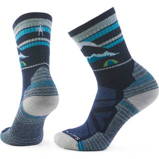 Smartwool Women's Hike Light Cushion New Pattern Crew Socks Vandresokker Damer størrelse M farve blå