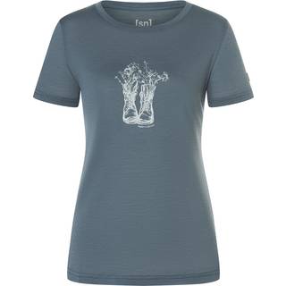 super.natural Women's Flower Boots Tee Merino-shirt Damer størrelse M farve grå