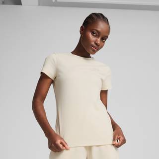 Women&#39;s Puma ESS ELEVATED Rib T-Shirt, White, Size M, Clothing - Alpine Snow - M