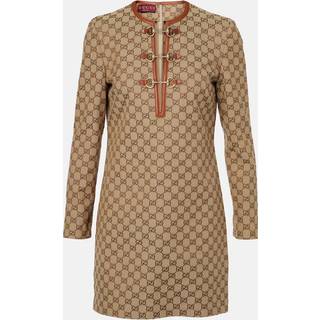 Gucci Horsebit GG canvas minidress - neutrals - S