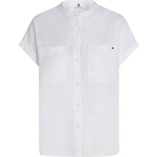 Relaxed Fit Short Sleeve Linen Blouse
