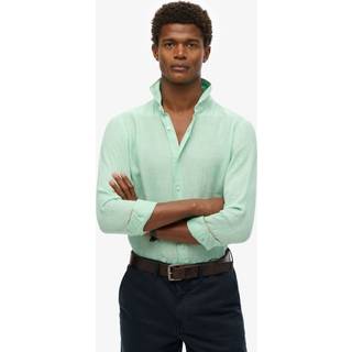 Superdry Superdry Green Vacation Long Sleeve 100% Linen Shirt