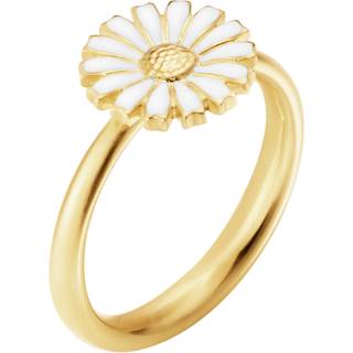 DAISY Ring (str. 56), Georg Jensen, Sterlingsølv belagt med 18 kt. guld / Hvid emalje