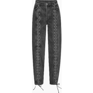 Denim Laced Leg Pants - Black - ROTATE - Sort 28