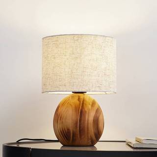 Lindby Mayumi bordlampe, højde 31 cm, træ, tekstil