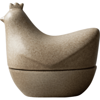 Dbkd Happy Hen Krukke Med Låg - Påskdekorationer Keramik Beige - 20240901BE