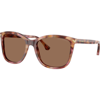 Emporio Armani Kvinde EA4060 619673 Solbriller Acetat Rød Brun Firkantet Normal