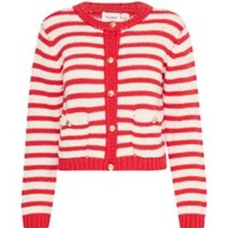 FRANSA Belinda Cardigan Beige Rød-S