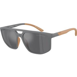 Emporio Armani Mand EA4248U 62616G Solbriller Injiceret Grå Grå Pilot Spejlet