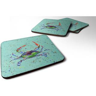 """" Caroline's Treasures 8462FC Crab Foam Coasters (Sæt på 4) 3,5 """" ""H X 3,5"" """" W Multicolor """"