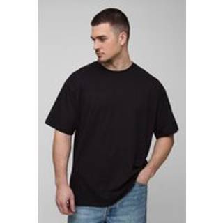 Mens Black Tall Oversized Basic T-Shirt