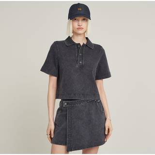 Overdyed Polo Sweater - Black - Women
