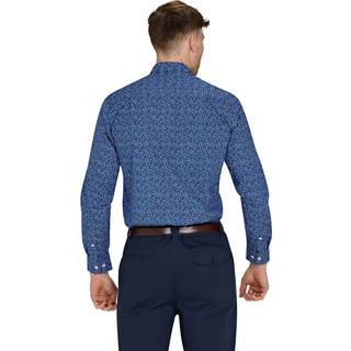 Raging Bull Raging Bull Blue Long Sleeve Flower Bud 100% Cotton Poplin Shirt - XX-Large