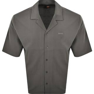 BOSS ORANGE Waffle Short Sleeve Shirt Open Beige