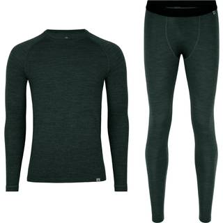 MERINO WOOL BASE LAYER SET FOR MEN - Dark Green / L / 1-Pack