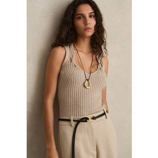 Reiss Reiss Neutral Alethia Twist Strap Knit Vest