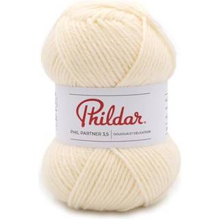 Phildar Partner 3,5 Ecru Indhold:50% Polyamid, 25% uld, 25% akryl Vægt/længde:50 g = ca. 125 m Anbefalede pinde:3 - 3½ mm Strikkefasthed:10 cm x 10 cm = 23 m x 30 r Kan vaskes på maskine, maks. 30ºC / Tørres fladt.