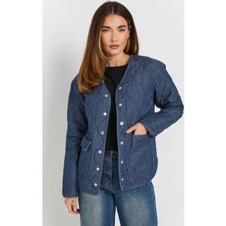 Lts Tall Dark Blue Denim Quilted Jacket 22 Lts | Tall Women's Bomber Jackets