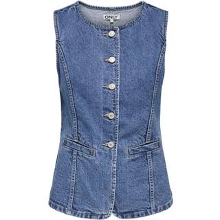 ONLY Onlgiulina S/L BUTTON VEST DNM Medium Blue Denim XS