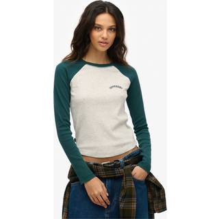 Superdry Essential Logo Ribbet Baseball Langærmet TopEU 38 (UK 10)