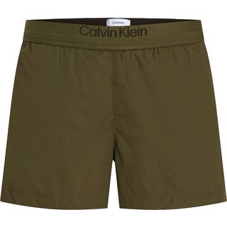 Logo Waistband Swim Shorts - CK Soft Nylon - Green - M