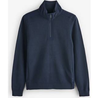 Sweater med lynlås i halsen og softshellkanter