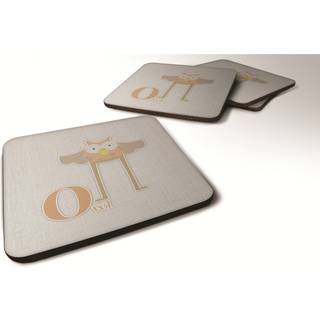 """" Caroline's Treasures Alphabet O for Owl Foam Coaster Set på 4 3,5 multicolor """"