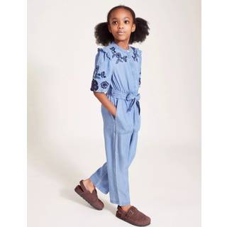 Monsoon Floral Embroidered Chambray Jumpsuit152158cm