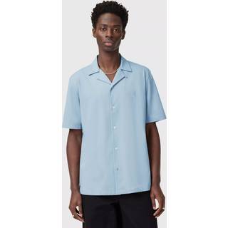 All Saints AllSaints Blue Hudson Black Short Sleeve Button Up Shirt