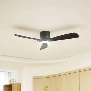 Lucande Smart LED-loftventilator Moneno, sort, DC, Tuya