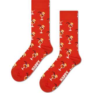 Dark Orange Orange Spritz Crew Sock - Dark Orange, White, Navy - 36-40