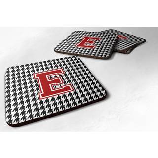 """" Caroline's Treasures CJ1021-EFC Monogram-Houndstooth Foam Coasters (Sæt på 4) indledende E 3.5 """" ""H X 3,5"" """" ""W Multicolor"" ""